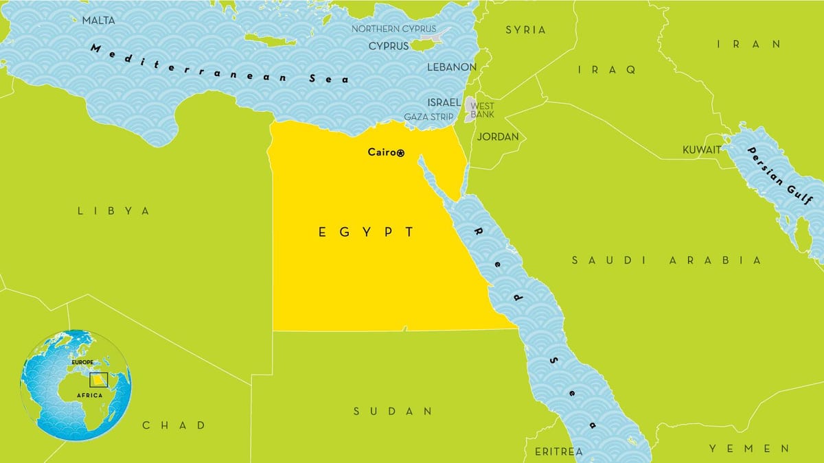 hlavní město egypta mapě