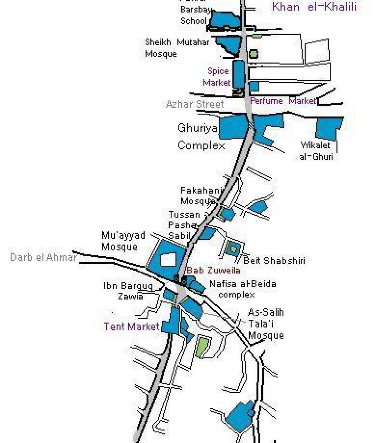 khan el khalili bazar mapě