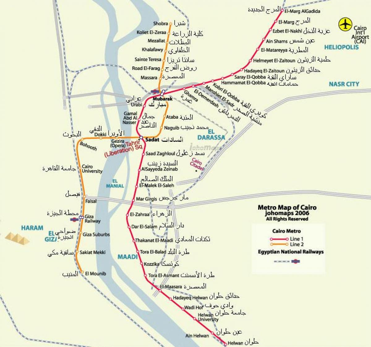 káhira mapa metro 2016