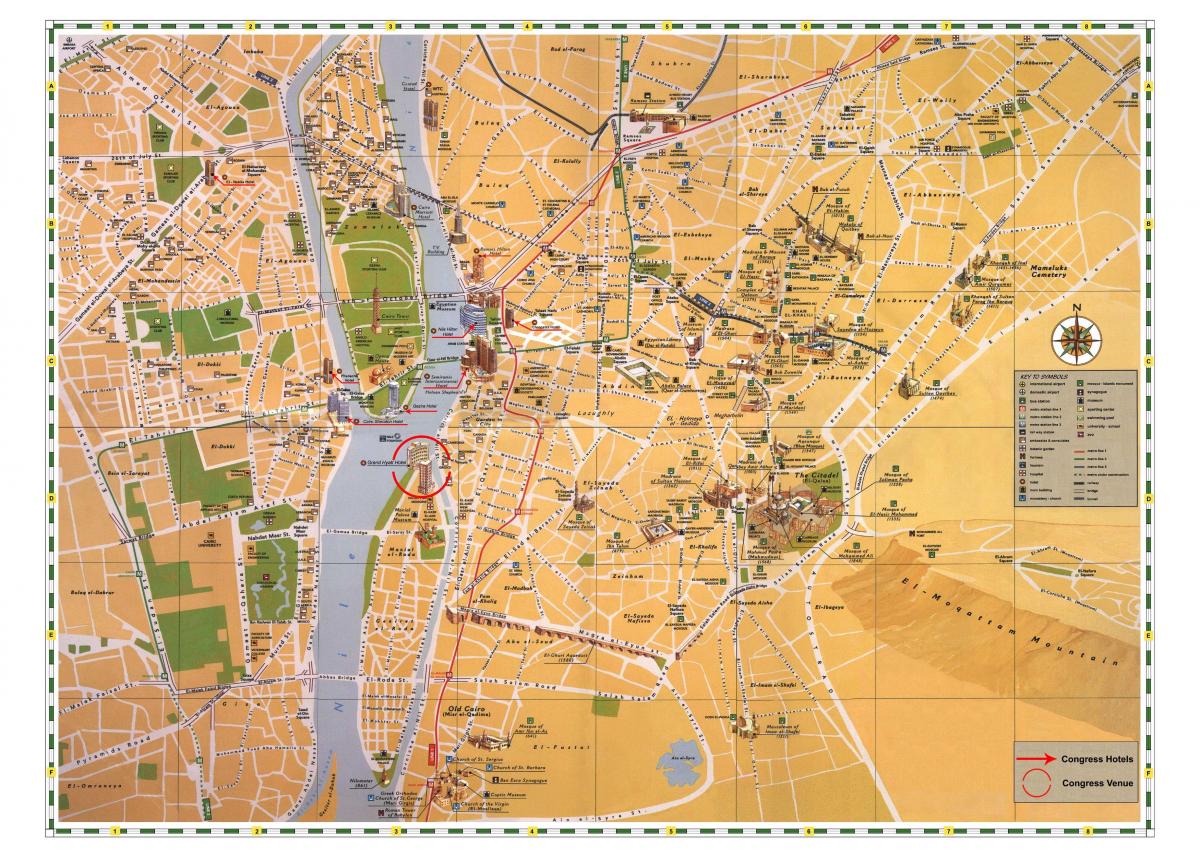 káhira turistických atrakcí mapě